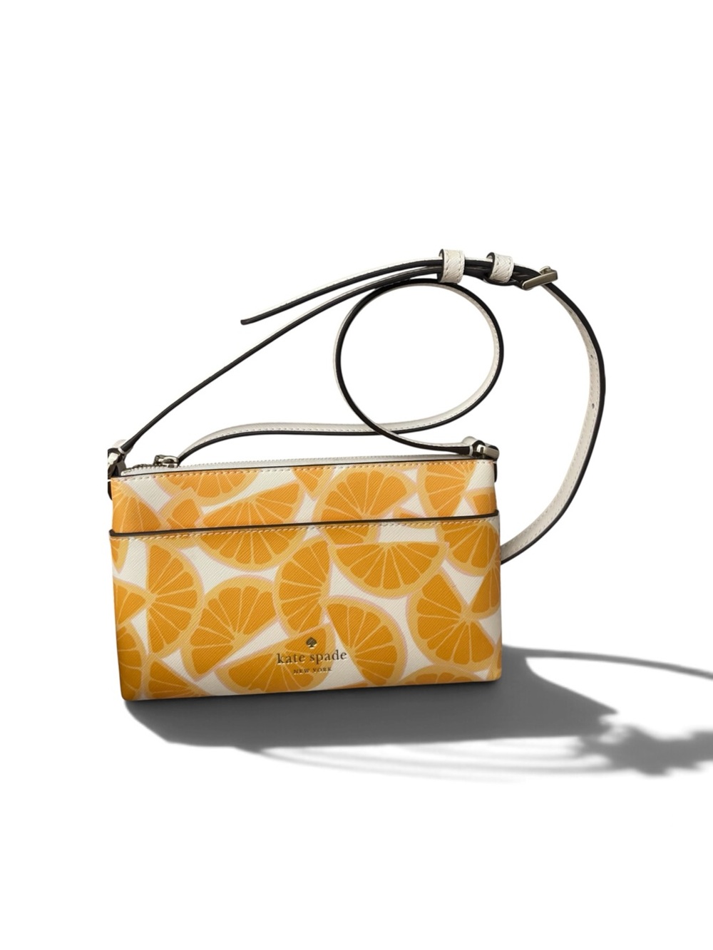 Kate Spade of New York Sadie, Orange, toss crossbody bag with orange slices